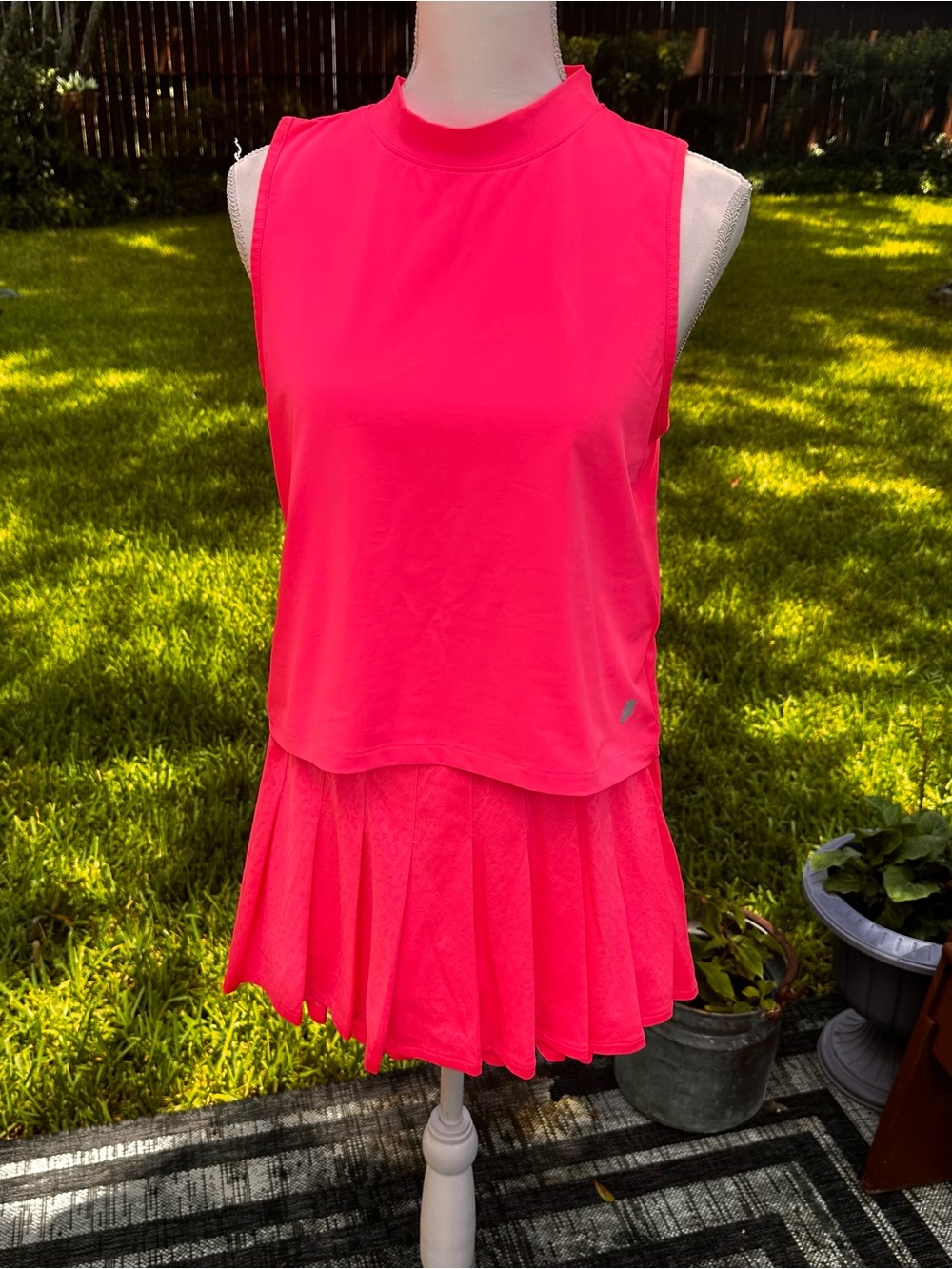 Prince Neon Pink Sleeveless Tank Top Tennis or Pickleball Tournament outfit